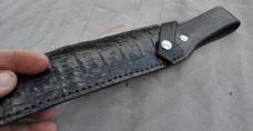 American Alligator Black Sheath New Made And Sewn In The USA Fits 8" Blade Belt Loop