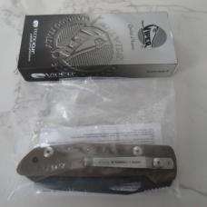 This is the Viper Cutlery Free, has Brown G10 handles and the steel is D2.  