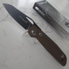 This is the Viper Cutlery Free, has Brown G10 handles and the steel is D2.  