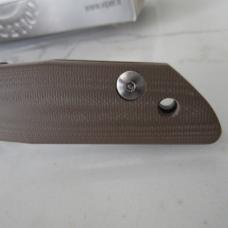 This is the Viper Cutlery Free, has Brown G10 handles and the steel is D2.  