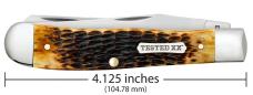 Case XX USA Burnt Amber Bone Rogers Jig 2 Blade Trapper 6254 Pocketknife - 51390