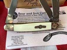 Bear & Son Stockman w/ Sweet Ivory Handles in Orig Tin +Paper work -NOS