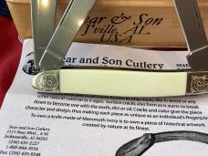 Bear & Son Stockman w/ Sweet Ivory Handles in Orig Tin +Paper work -NOS