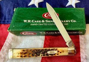 Case xx 2001 Doctors Knife (mdl# 6185 SS) w/ Sweet Burnt Antique Brown Bone Handles -NOS