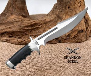 Hibben Expendables Legionnaire 14.63"  Bowie GH5037 Black Leather Belt Sheath 
