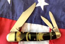 1993 Bulldog Brand Whittler w/ Great Coon Stripe Handles -NOS and nice!