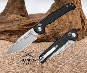 SENCUT Glenspar 3.45" Stonewashed 9Cr18MoV Blade Black Shredded G10 Handle