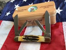 Bear & Son 4+” Congress w/ Great Bone Stag Handles in Orig Tin -NOS