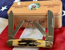 Bear & Son 4+” Congress w/ Great Bone Stag Handles in Orig Tin -NOS