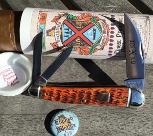 Great Eastern Cutlery 380321 Northfield English Whittler Burnt Orange Jig Bone