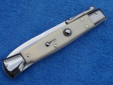 New 9" Italian style automatic switchblade Swinguard imi-Ivory handles Bayonet blade II
