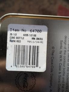 Case Christmas coke knife with Tin and coa 
