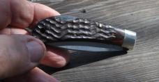 Case XX USA2 Dot 3 5/8" Closed factory Mint Jigged Brown Wood Handle Lanyard Hole Drop PointStainles