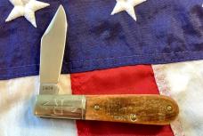 Russell Barlow Pocket Knife w/ Great Brown Bone Handles -NOS