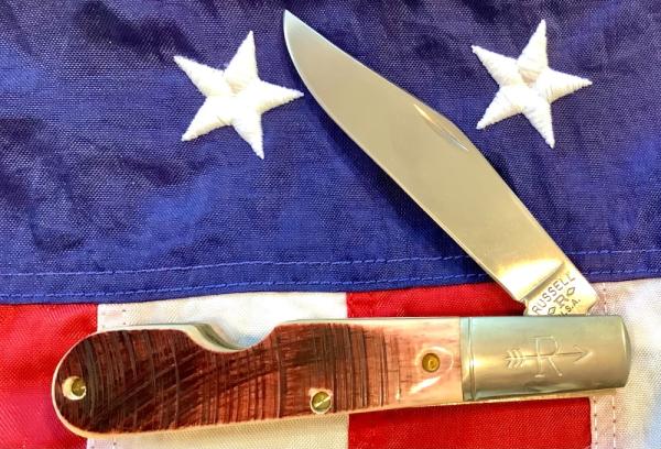 Russell Heavy Large Daddy Barlow Pocket Knife w/ Great Brown Bone Handles -NOS Russell Heavy Large Daddy Barlow Pocket Knife w/ Great Brown Bone Handles -NOS