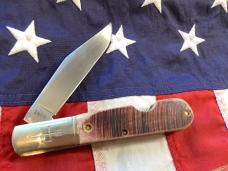 Russell Heavy Large Daddy Barlow Pocket Knife w/ Great Brown Bone Handles -NOS