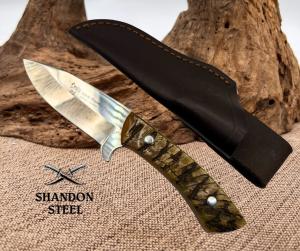 Hen amp Rooster HR5030 Fixed Blade Ram Horn Hunting Knife Stainless w Sheath 02