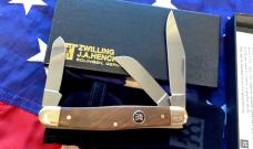 Vintage J A Henckels Stockman (HK3-GSW) Pocket Knife w/ GunStock Walnut Handles -COA & Orig Box