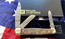 Vintage J A Henckels Stockman (HK3-GSW) Pocket Knife w/ GunStock Walnut Handles -COA & Orig Box