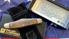 Vintage J A Henckels Stockman (HK3-GSW) Pocket Knife w/ GunStock Walnut Handles -COA & Orig Box