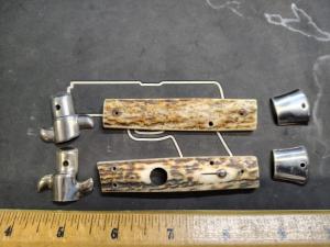 Set of Stag Handles Matching Bolsters for 9 inch Made Italy Stiletto Switchblade 