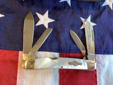 Bear & Son 4” Congress w/ Flashy Mother of Pearl Handles in Orig Tin -NOS