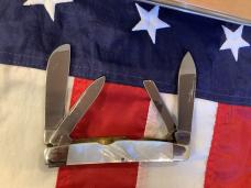 Bear & Son 4” Congress w/ Flashy Mother of Pearl Handles in Orig Tin -NOS