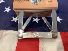 Bear & Son 4” Congress w/ Flashy Mother of Pearl Handles in Orig Tin -NOS
