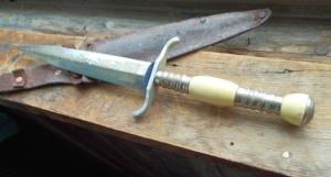 Gutmann Solingen Germany Dagger Sailor's Knife Blade Etch Sheath 