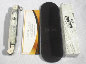 AGA CAMPOLIN 12" SICILIANO FIGHTING KNIFE RING PULL BEAUTIFUL HORN SCALES - 4 MM BLADE N/S BOLSTERS