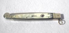 AGA CAMPOLIN 12" SICILIANO FIGHTING KNIFE RING PULL BEAUTIFUL HORN SCALES - 4 MM BLADE N/S BOLSTERS