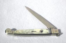 AGA CAMPOLIN 12" SICILIANO FIGHTING KNIFE RING PULL BEAUTIFUL HORN SCALES - 4 MM BLADE N/S BOLSTERS