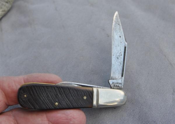 Barlow Western USA 822 Saw Cut Delrin Pinched Nickel Bolsters Brass Pins Used Made 1961-72 Barlow Western USA 822 Saw Cut Delrin Pinched Nickel Bolsters Brass Pins Used Made 1961-72