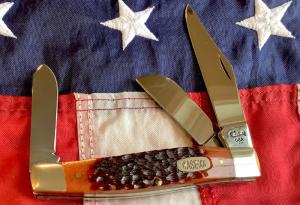 Case xx 1997 Premium Stockman Knife Mdl# 6375 CV w/ Nice Redish Brown Bone Handles -NOS