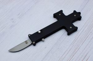 Rob Dalton Full Size Crusader Crucifix OTF Auto Black 5.9"