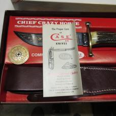Case XX Chief Crazy Horse Commemorative Knife With Box, Scabbard, Papers 3502/5000
