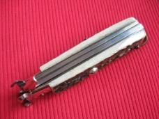 Vintage Italian LEPRE Shell Puller Fulcrum Stag Switchblade Knife