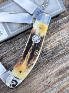 CASE XX ** SFO 2012 STAG TEXAS SHIELD SCROLLED & NUMBERED SOWBELLY
