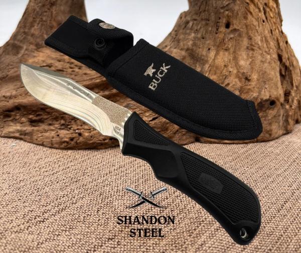 BUCK KNIFE 495 AVID SKINNER RECURVE DROP POINT FIXED HUNTER W SHEATH 2010 USA