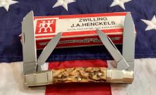 J A Henckels Congress Knife w/ Great Stag Handles - NOS in Replacement Box