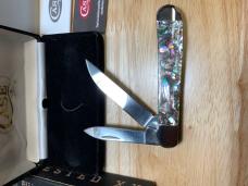 Case XX 8249 Wharncliffe & Pen Blades Smooth Abalone Copperhead 2021 Date Stamp Velvet Box & Sleeve 