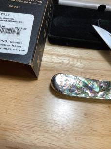 Case XX 8249 Wharncliffe & Pen Blades Smooth Abalone Copperhead 2021 Date Stamp Velvet Box & Sleeve 