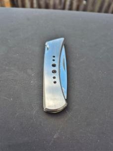 3 7/8" Silver Falcon Lockback Folding Knife, 440 Stainless Steel