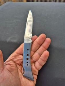 3 7/8" Silver Falcon Lockback Folding Knife, 440 Stainless Steel