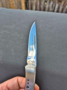 3 7/8" Silver Falcon Lockback Folding Knife, 440 Stainless Steel