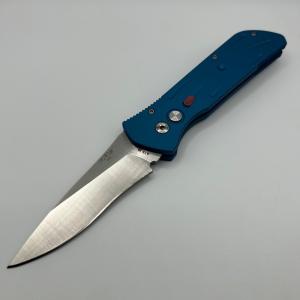 PAYPAL FIXED - Dynamic Knife Designs DKD Python Auto Folder ATS34 Recurve Blue Aluminum USA