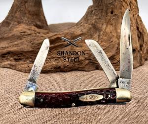 CASE XX USA 1970 10 DOT RED JIGGED BONE 3 BLADE STOCKMAN KNIFE CARBON STEEL (10)