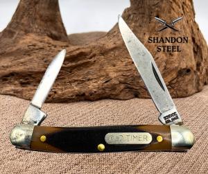 SCHRADE OLD TIMER 104OT Minute Man Knife Made in USA Delrin Handles CS Blades 63