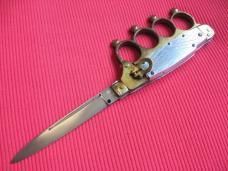 Unique German Leverlock Brass Knuckle Switchblade Knife