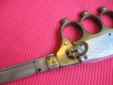 Unique German Leverlock Brass Knuckle Switchblade Knife